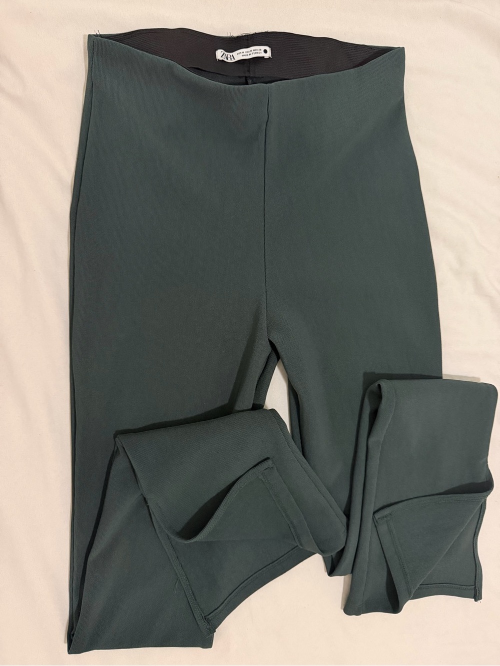 Zara Forest Green High-Rise Stretch Leggings